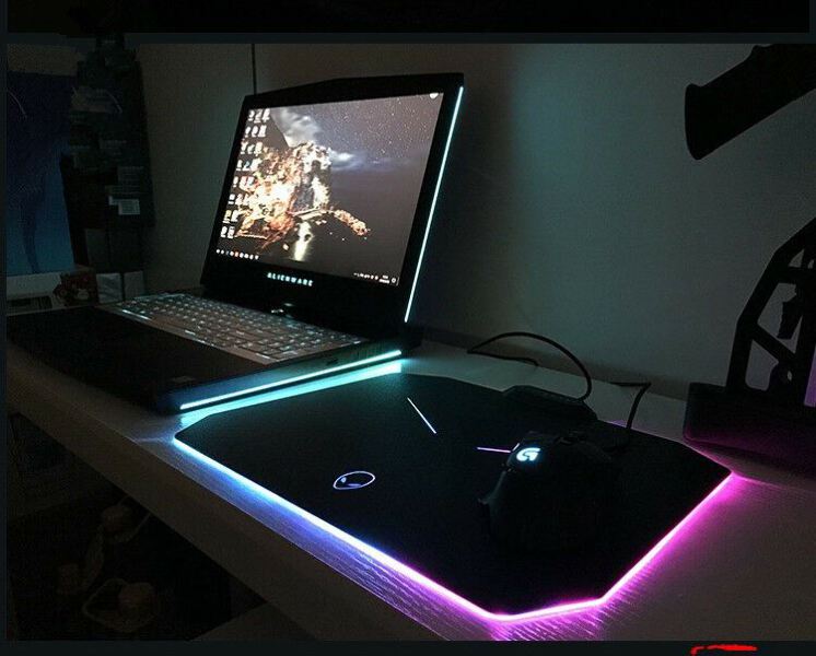Alienware 10 Colour LED Mouse Pad PC Gaming Desk Computer Desktop